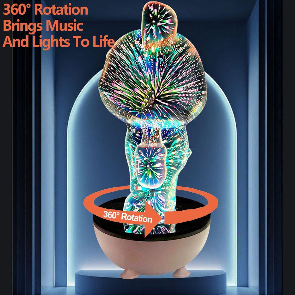 Bear Design Multifunctional Wireless Speaker, USB Rechargeable Portable Speaker with RGB Light Effect, Mini Speaker with 360° Rotation, Suitable for Bedroom Night Lights