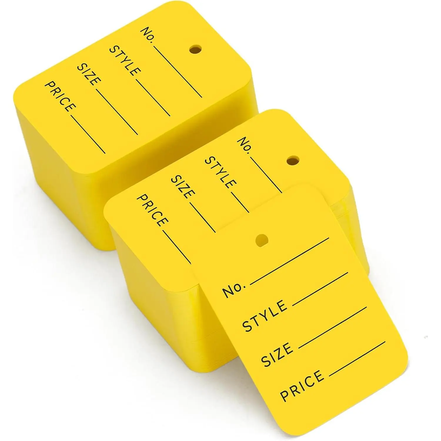 1000 count Price Tags - Yellow Clothing Tags for Retail - 1.97×1.38 Inch Small Paper Tags with Box, Writable Price Labels with Pre-Punched Holes for Clothes,, Garage  and Display