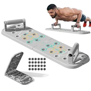 Home Gym Multifunctional Push-Up Board, Foldable Portable Workout Board with Plank Pad & Resistance Bands