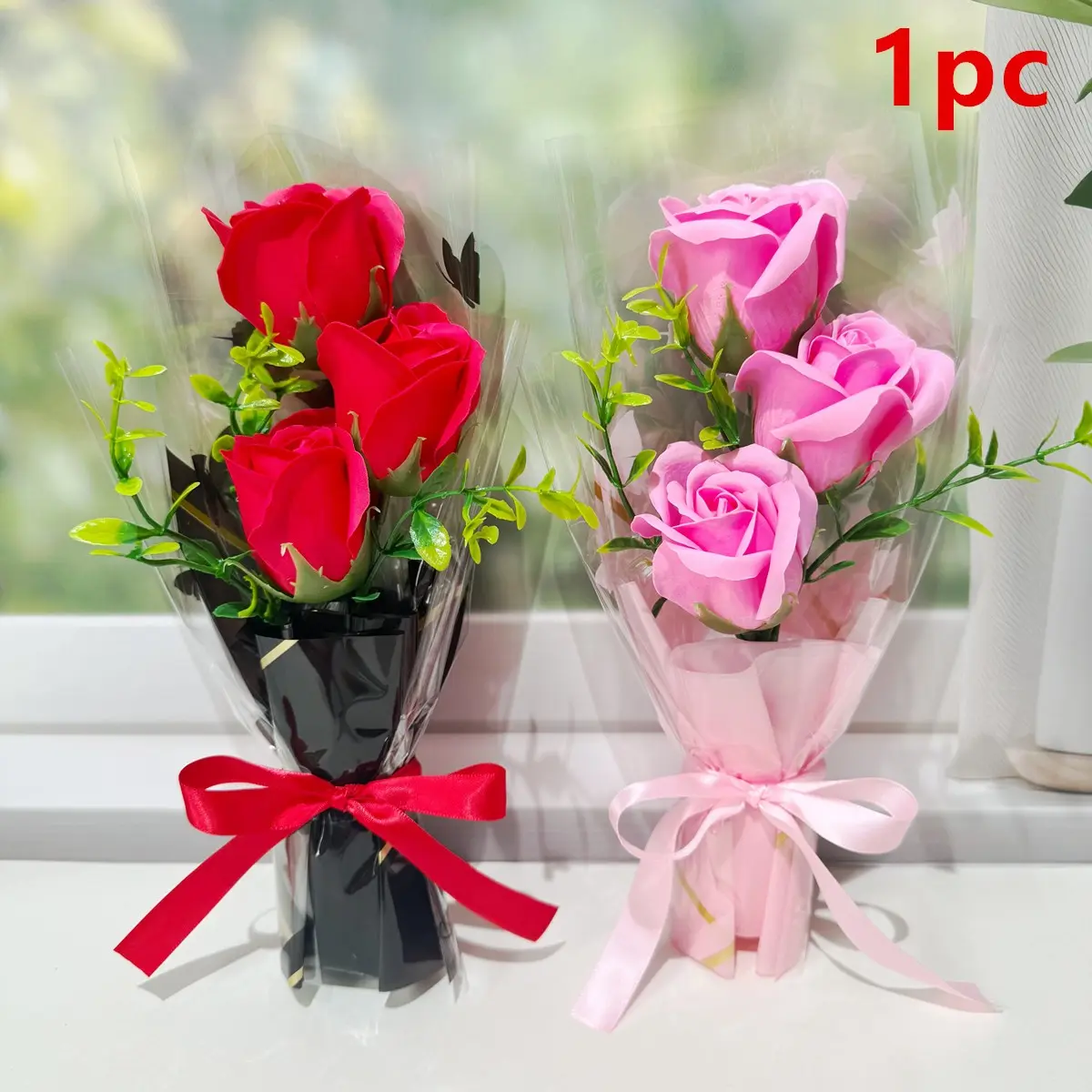 Realistic Rose Soap Flower Bouquet Decorative Artificial Flowers, Unique Gift for Valentine's Day, Mother's Day, Thanksgiving, Birthday, Anniversary