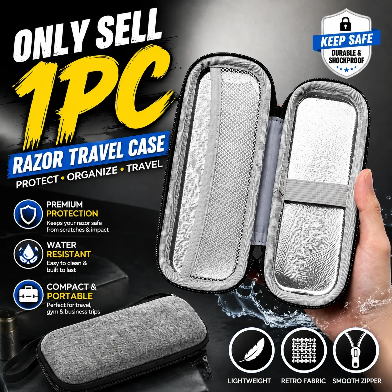 1pc Vintage Razor Storage Case with Pouch, the Perfect Companion for Your Razor
