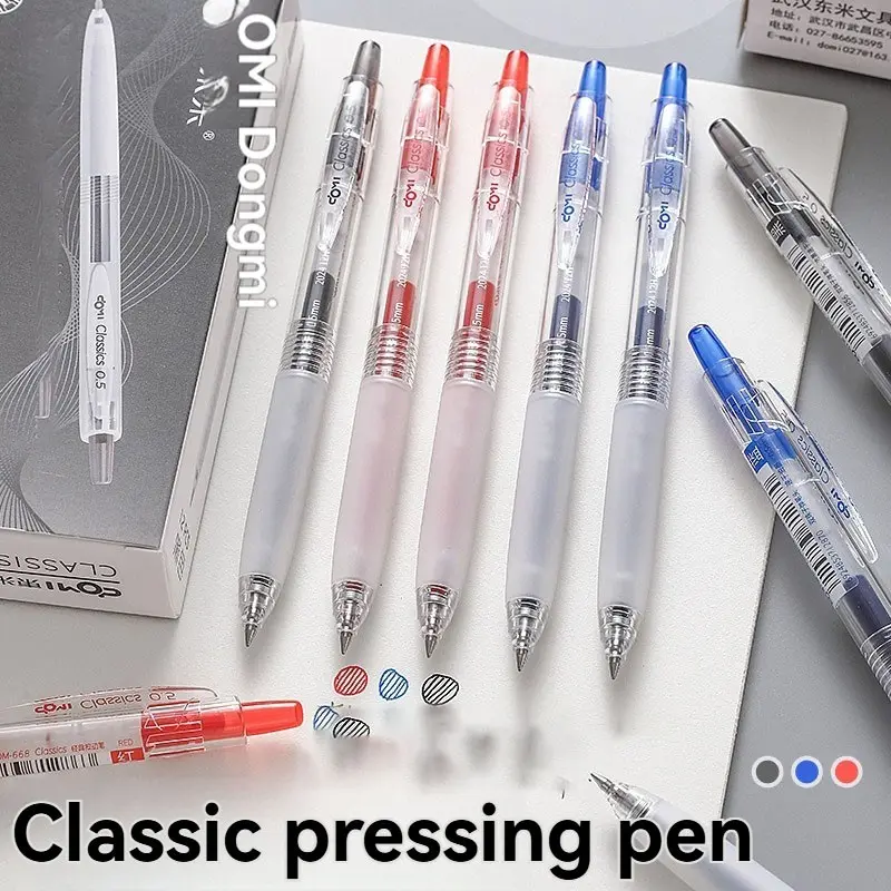 12pc Classic Click Pens, Simple Transparent High Aesthetic Dual Pearl Cs Thick Quick-Dry Exam Writing Pens, Ideal for Studying