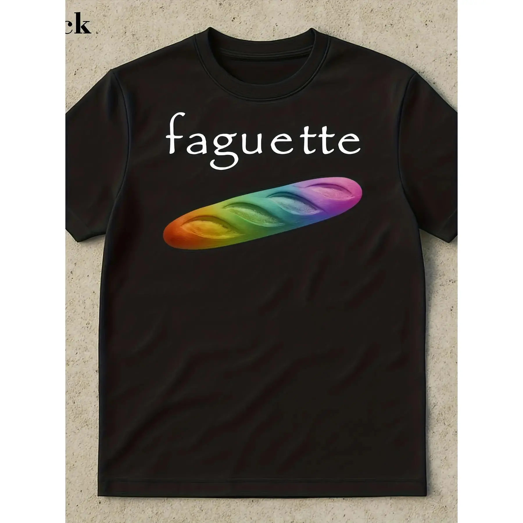 1pc of Baguette-Themed Humorous T-Shirt, Round-Neck Tee, Perfect for Couples, Ideal for Valentine'S Day Celebrations, a Gift for Both Men And Women