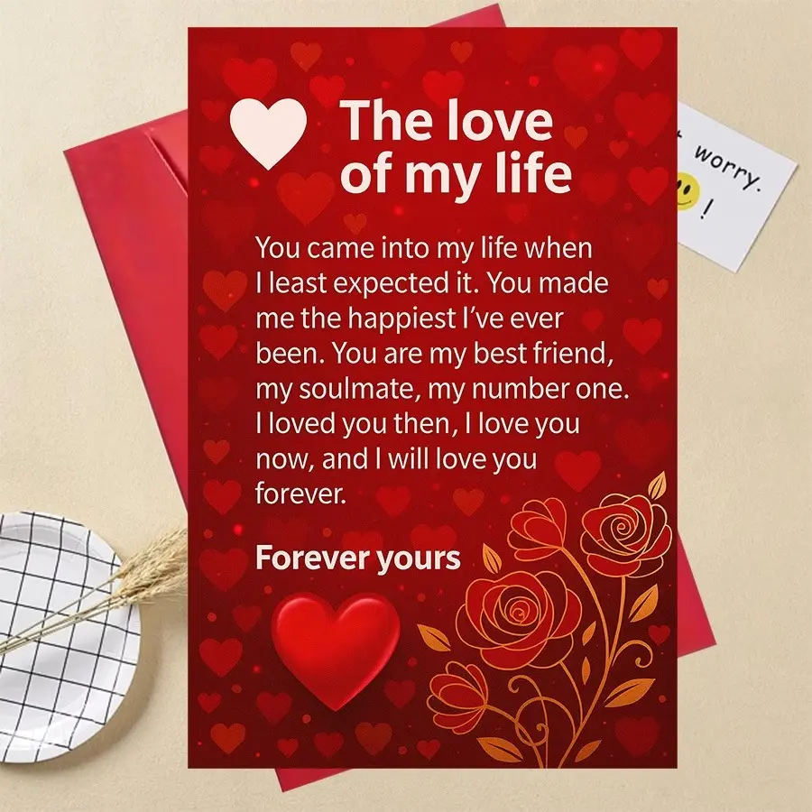 Romantic Love Card for Soulmate, Perfect for Anniversaries, Valentine's Day, Special Occasions, Express Your Love Forever, Greeting Card
