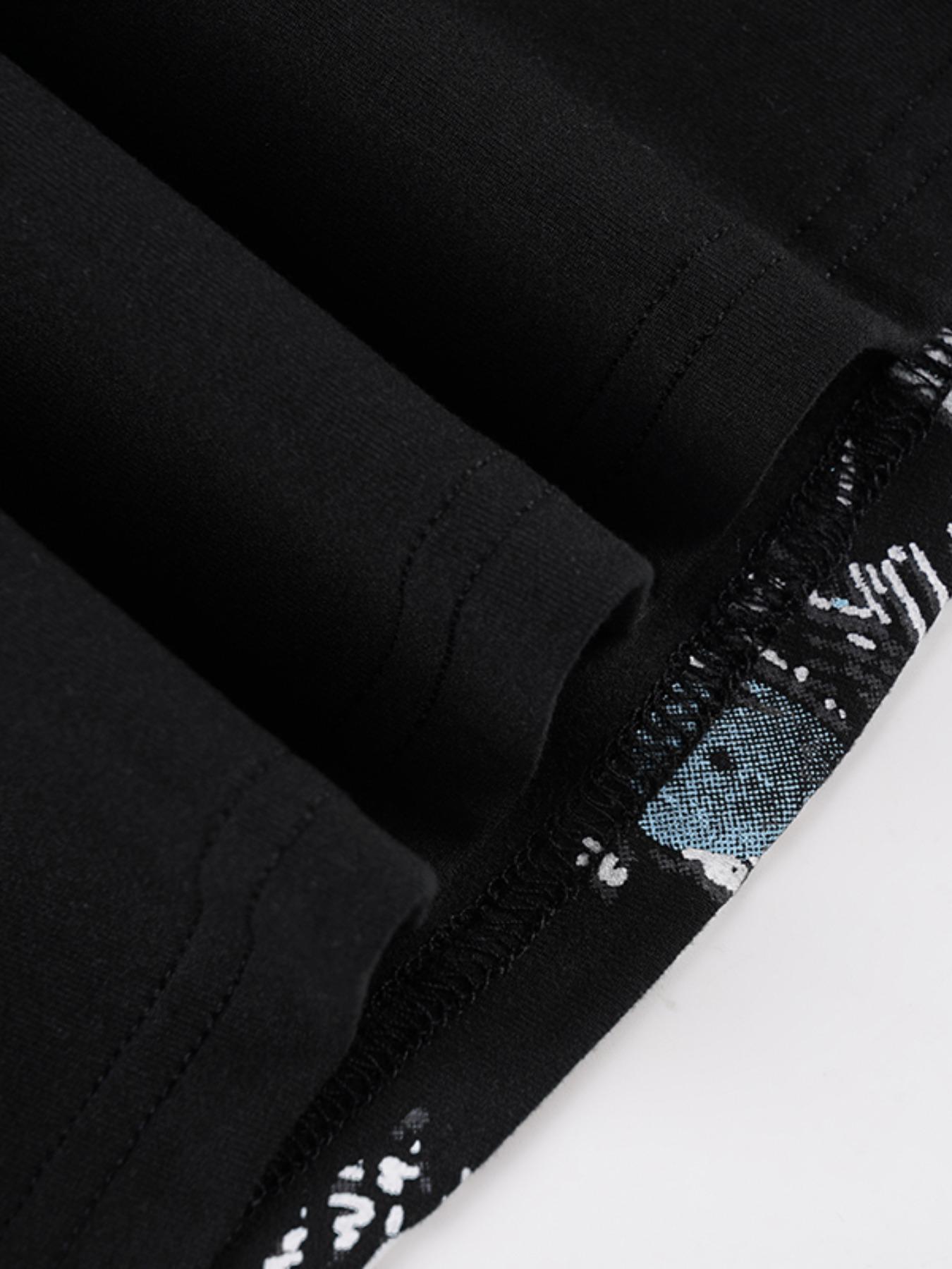 Vintage Floral Print Cross V Neck Slim Fit Long Sleeve T-Shirt for Women, Casual Fashion Top, Perfect for Daily Wear