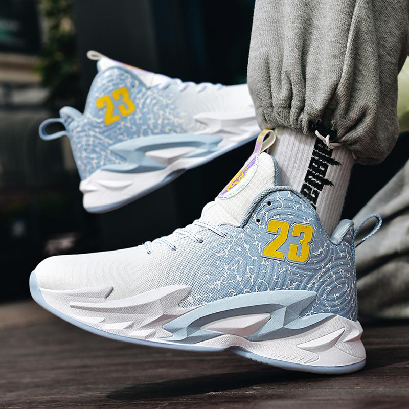 UYCEKK Men'S Gradient Color Basketball Shoes - Breathable Low-Top Sneakers with Shock Absorption, Durable Rubber Sole & Fabric Lining for Training, Running, Outdoor Sports, Basketball Gear, Athletic Footwear, Sleek Sports Design, Cushioned Support