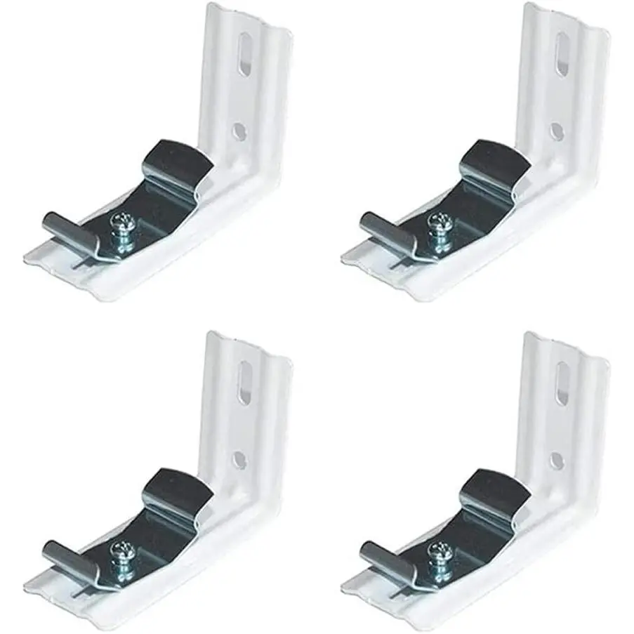 4 count L Bracket for Vertical Blinds with Headrail Width 1-1/2"(38mm) Length 3"(76mm) Outside Mounting Bracket Clips White Color