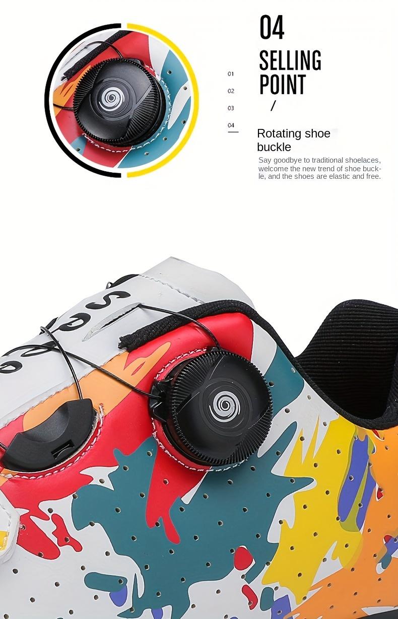 Men's Professional Cycling Sneakers Compatible With SPD Cleat, Breathable Sport Shoes For Road Cycling Ridding Racing Outdoor