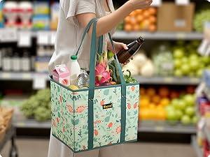 3-Pack Reusable Grocery Bags,Large Grocery Tote Bag Water Resistant Shopping Bags Foldable Grocery Bag for Shopping  Clothes,Shoes and Picnic