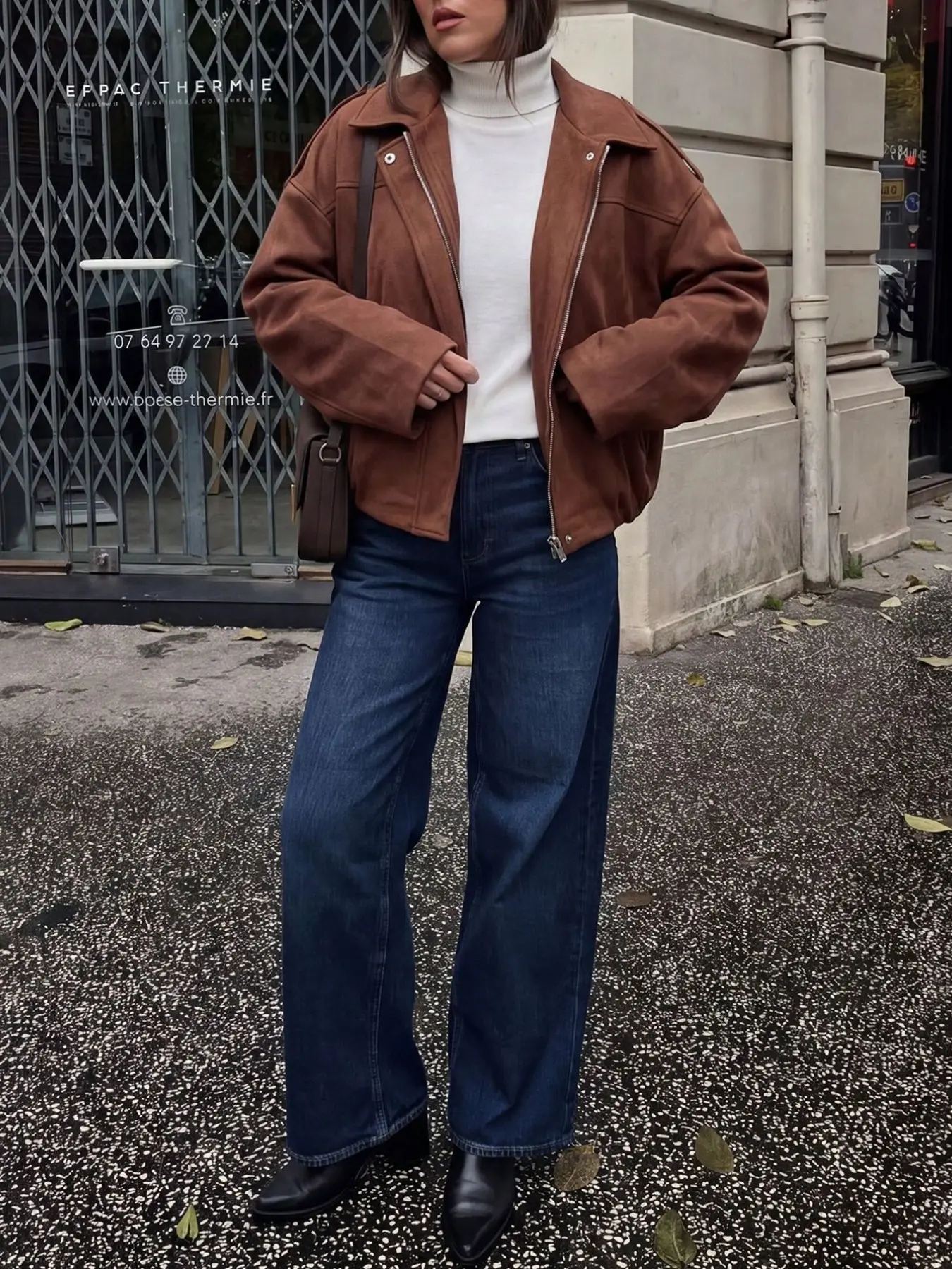 Elegant Women's Suede Jacket, Shoulder Patch Design, Loose Fit, Metal Buttons, Perfect for Daily Wear, Street Outing, Friends Gathering, Holiday Trip