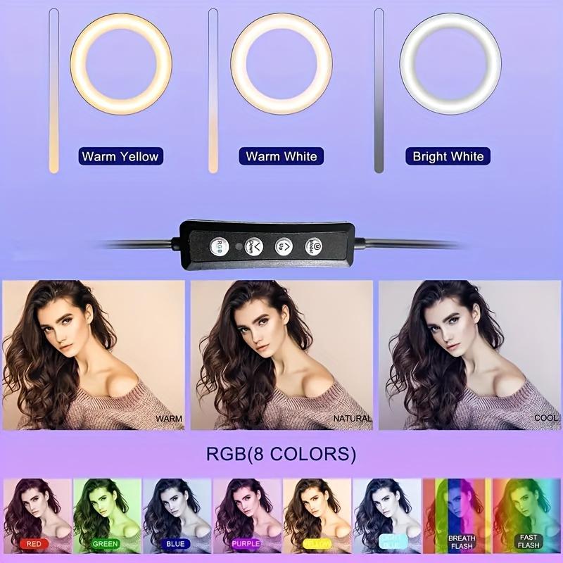 12" Selfie Ring Light With 43" Extendable Tripod Stand – Desk Selfie Light With 25 Color Modes – Upgraded 3-In-1 Dimmable Adjustable Speed Ring Light For Makeup, YouTube – Perfect For Spring, Memorial Day & Easter #TikTokShopStockUp #TikTokShopMothersDay