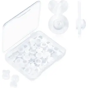 32+200PCS Clear Silicone Comfortable Rubber Earring Backs Replacements for Heavy Earrings Big Studs Droopy Ears (32PCS - Love)