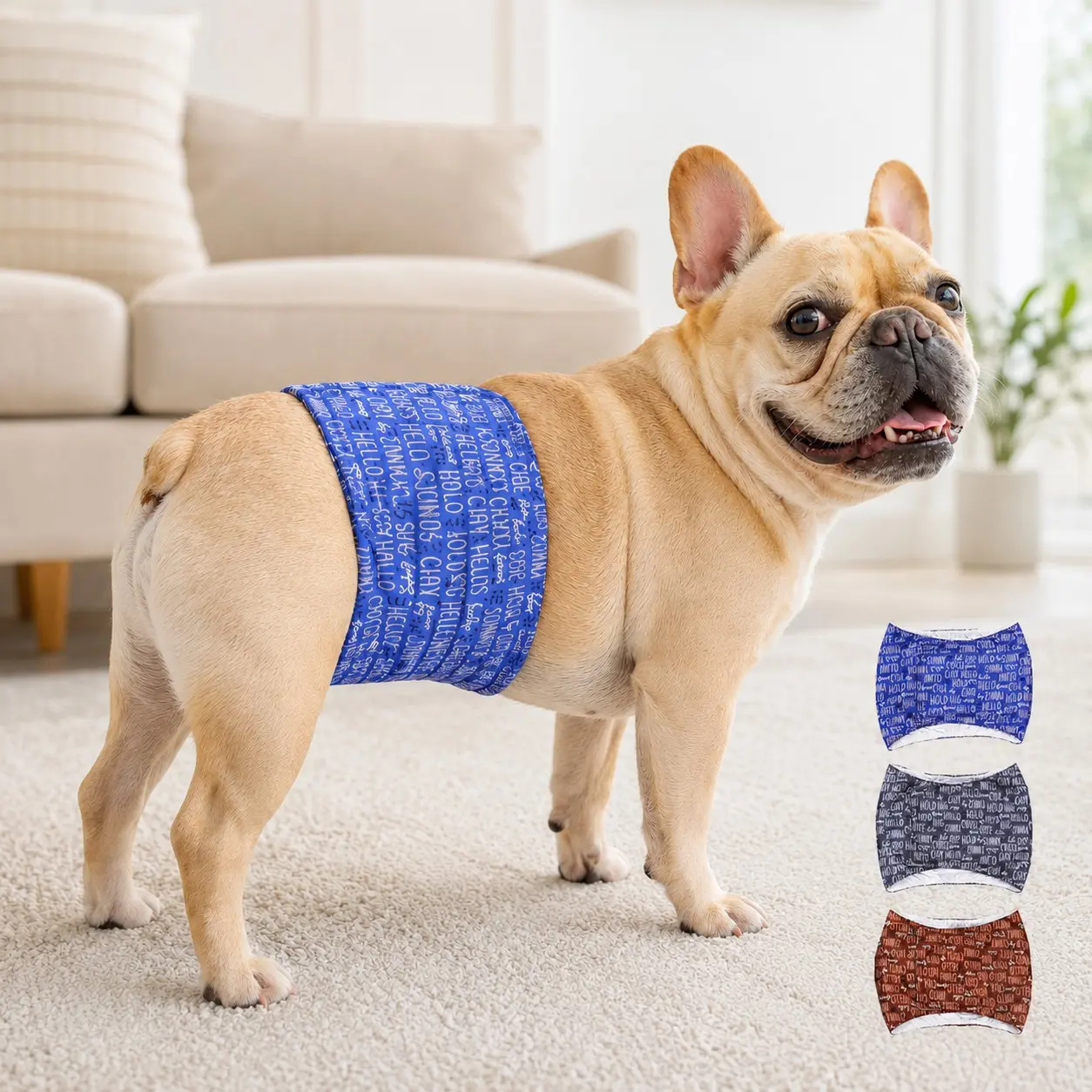 KOOGAL 3 Pack Male Dog Diapers, Reusable Washable Belly Bands for Male Dogs, Super Absorbent Waterproof Leakproof Dog Wraps for Marking & Incontinence, S-2XL
