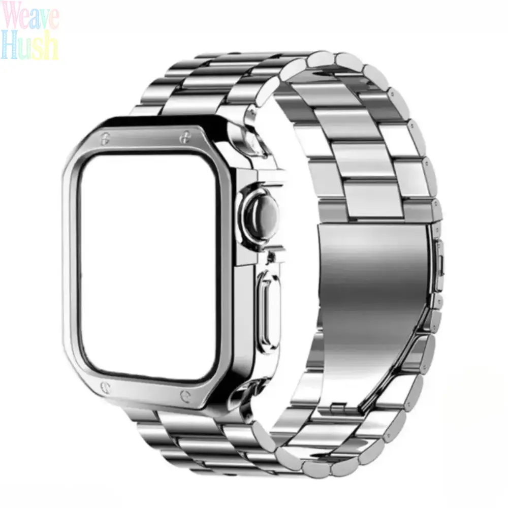 2026 Hot-Selling Accessory Set for Apple Watch Ultra & Series 9–6: Protective Case + Stainless Steel Buckle Band — Durable Electroplated TPU Material, Includes Tool Kit, Smartwatch Accessories