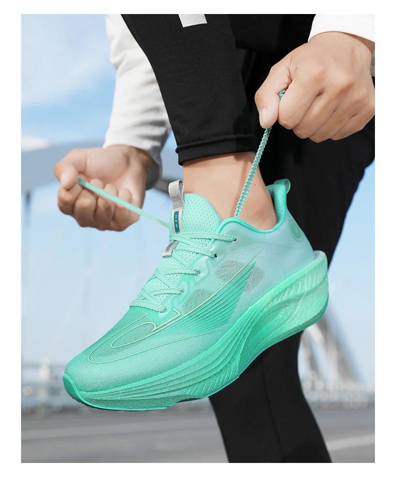 (New)Shoes For Men - Running Shoes For Men Of Large Size, Featuring A Blue And Pink Gradient Breathable Mesh, Shock-absorbing And Anti-slip Sole, And A Lace-up Closed Round Toe Design.These Are Casual Shoes Suitable For Running And Camping