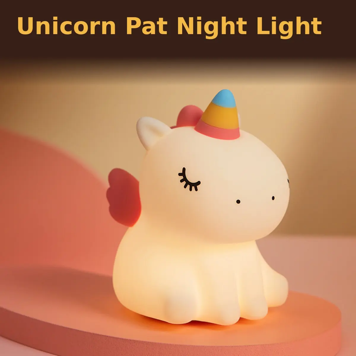 Cute Unicorn Silicone Night Light, Rechargeable LED Bedside Lamp with Tap Control, 3 Brightness Levels and 30-Minute Auto-Off Timer, Cordless Mood Light for Bedroom, Reading, Room Decor and Gifts
