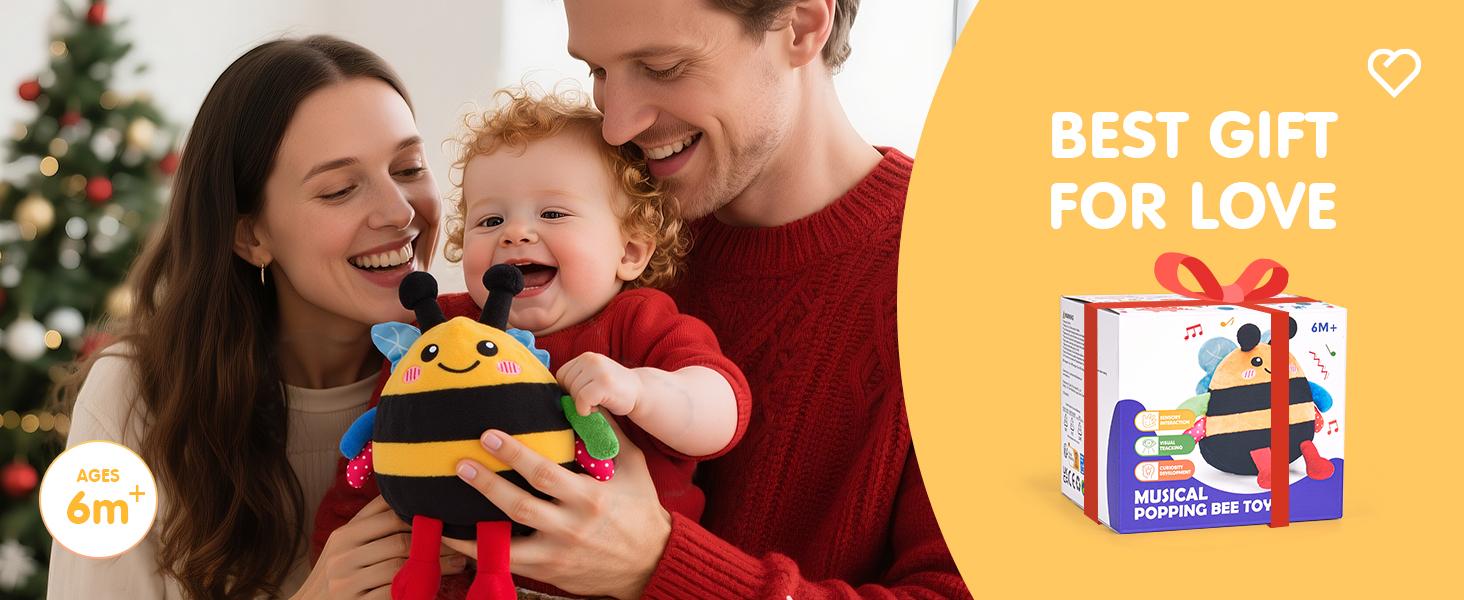 Baby Toy for 6 + 12 18 Months – Crawling Musical Dancing Bouncing Learning Bee Plush, Interactive Tummy Time Toy for 1 2 3 Year Old Boys Girls Baby Easter Basket Stuffers Baby Toy for 6 + 12 18 Months – Crawling Musical Dancing Bouncing Learning Bee Plush, Interactive Tummy Time Toy for 1 2 3 Year Old Boys Girls Baby Easter Basket Stuffers