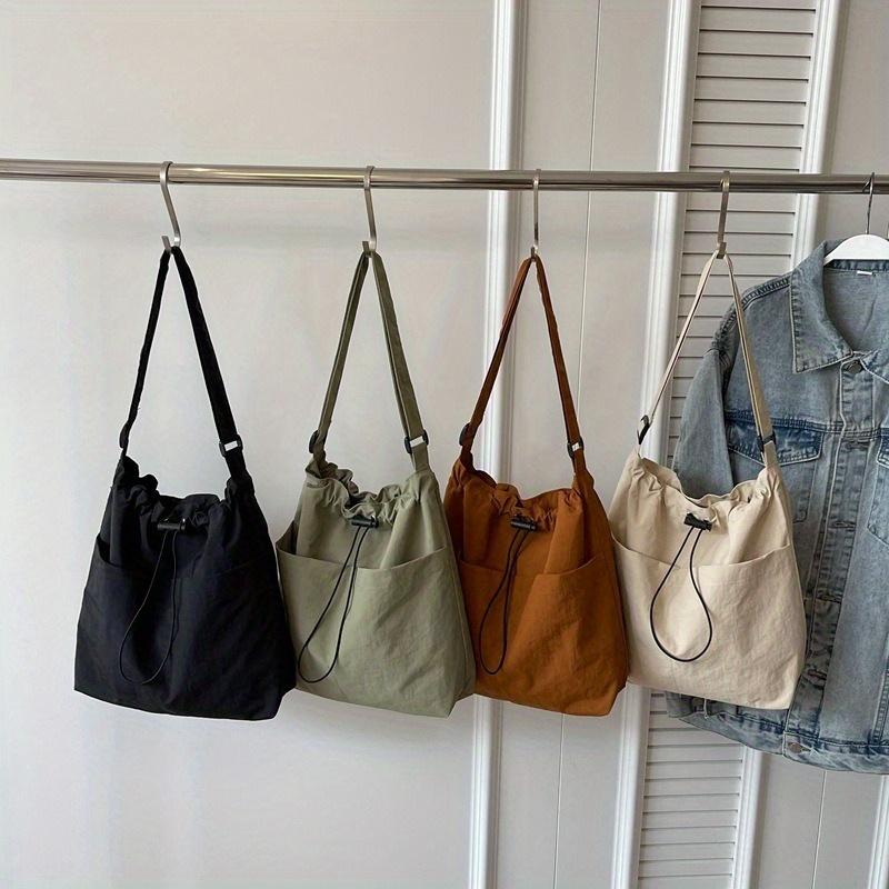 Casual fitness bag, new Korean-style casual crossbody bag, street-style simple shoulder commuter bag, bucket bag for women tote handbags luxury designer real