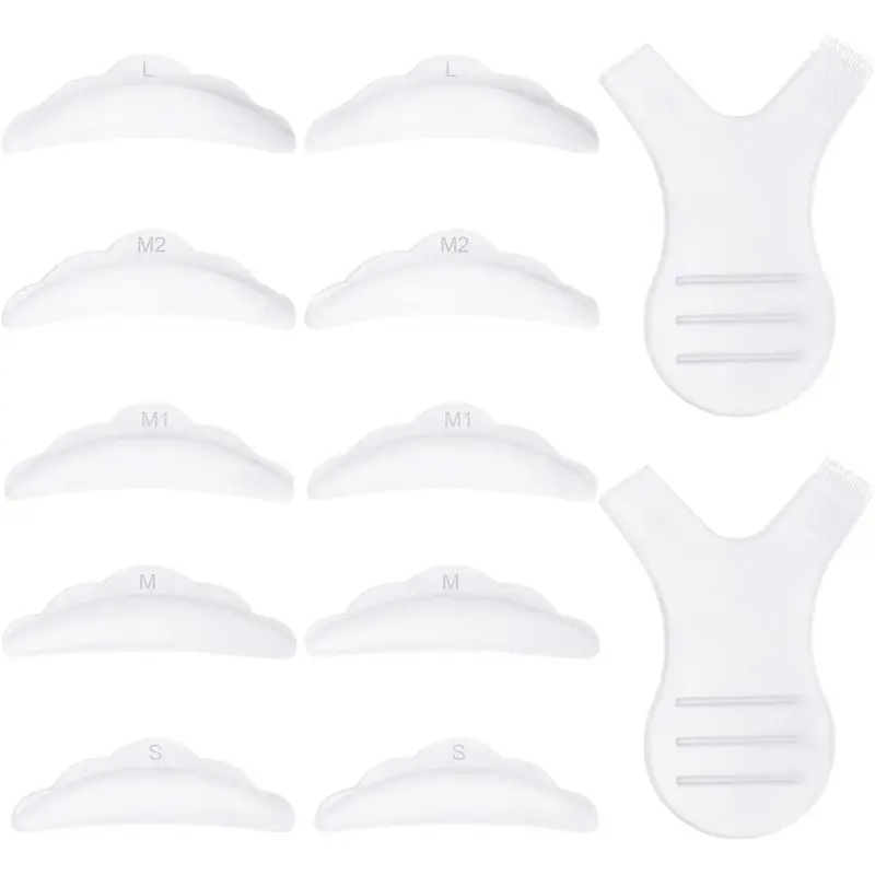 Eyelash Lifting Pads, Eyelash Lifting Silicone Pads with 2 Eyelashes Y Brushes, Lash Lifting Pads, Eyelash Shield Pads for Lash Lifting, Eyelash Lifting Accessories,Soft, Reusable Pack of 40