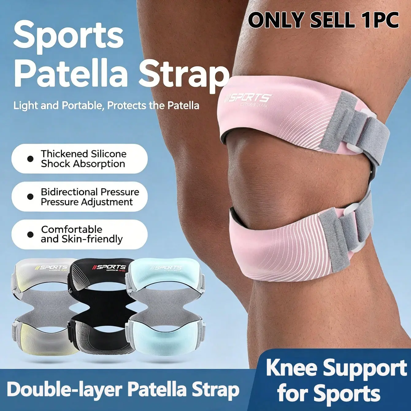 Adjustable Knee Brace Support, Knee Brace Stabilizers for Running & Sports, Outdoor Basketball Compression Guard, Durable Sports Protective Gear, Knee Supports for Athletes, Knee Supporter