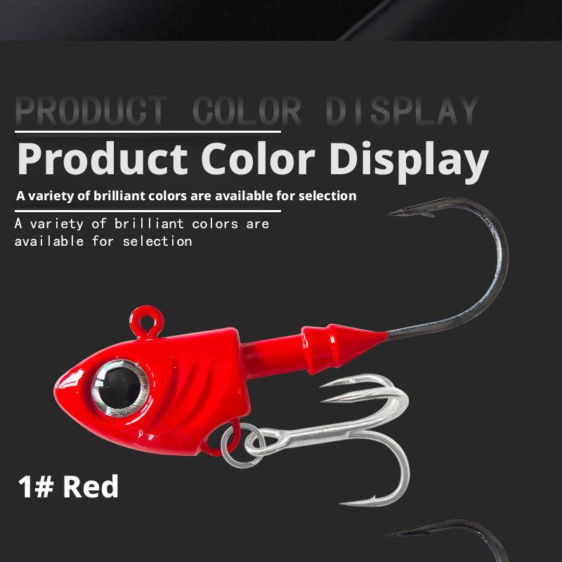 Fishing hook with simulated fish head, heavy-duty lead head hook, UV fish head lead head hook lure, Zhou Shan Hai Ya bionic bait