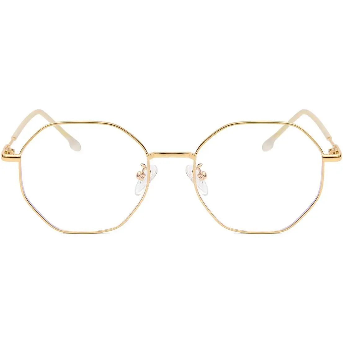 Blue Light Glasses for Women Men  Octagonal Metal  Frame  Glasses