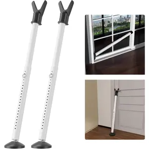 Door Stoppers Security Bar 2 Pack - Heavy Duty Door Jammer - Adjustable Sliding Door Lock Bar - Door Barricade Security Bars for Window, Front Door, Patio Door, Apartment, Home, Hotel Room
