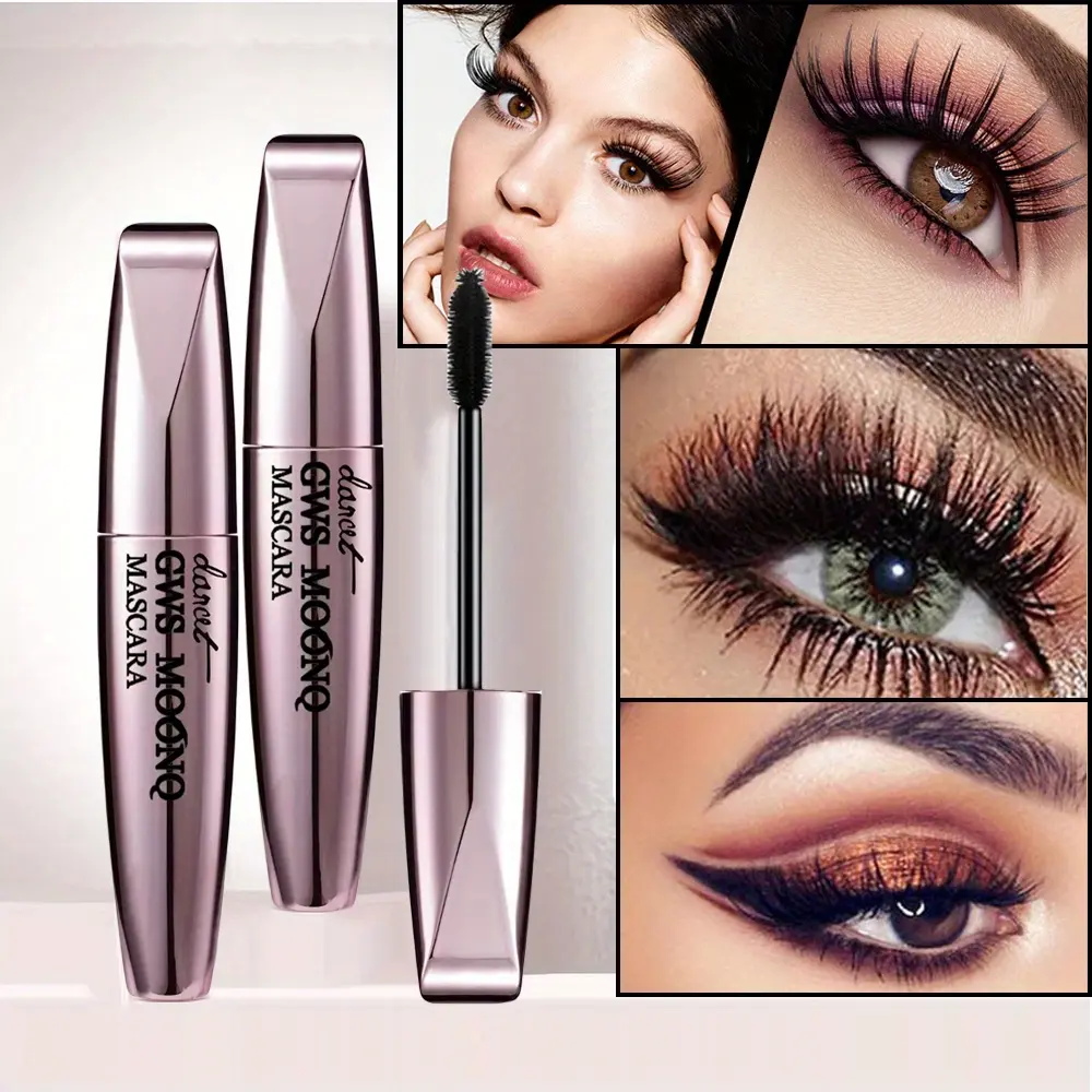 4D Super Long Lashes Mascara, Voluminous Mascara, Waterproof Volume Lengthening, Non-Caking, Easy to Brush, Quick to Dry, Suitable for All Skin Types, Black Color, Volumizing And Lengthening Eyelashes, Gentle And Easy to Unload with Makeup Remover