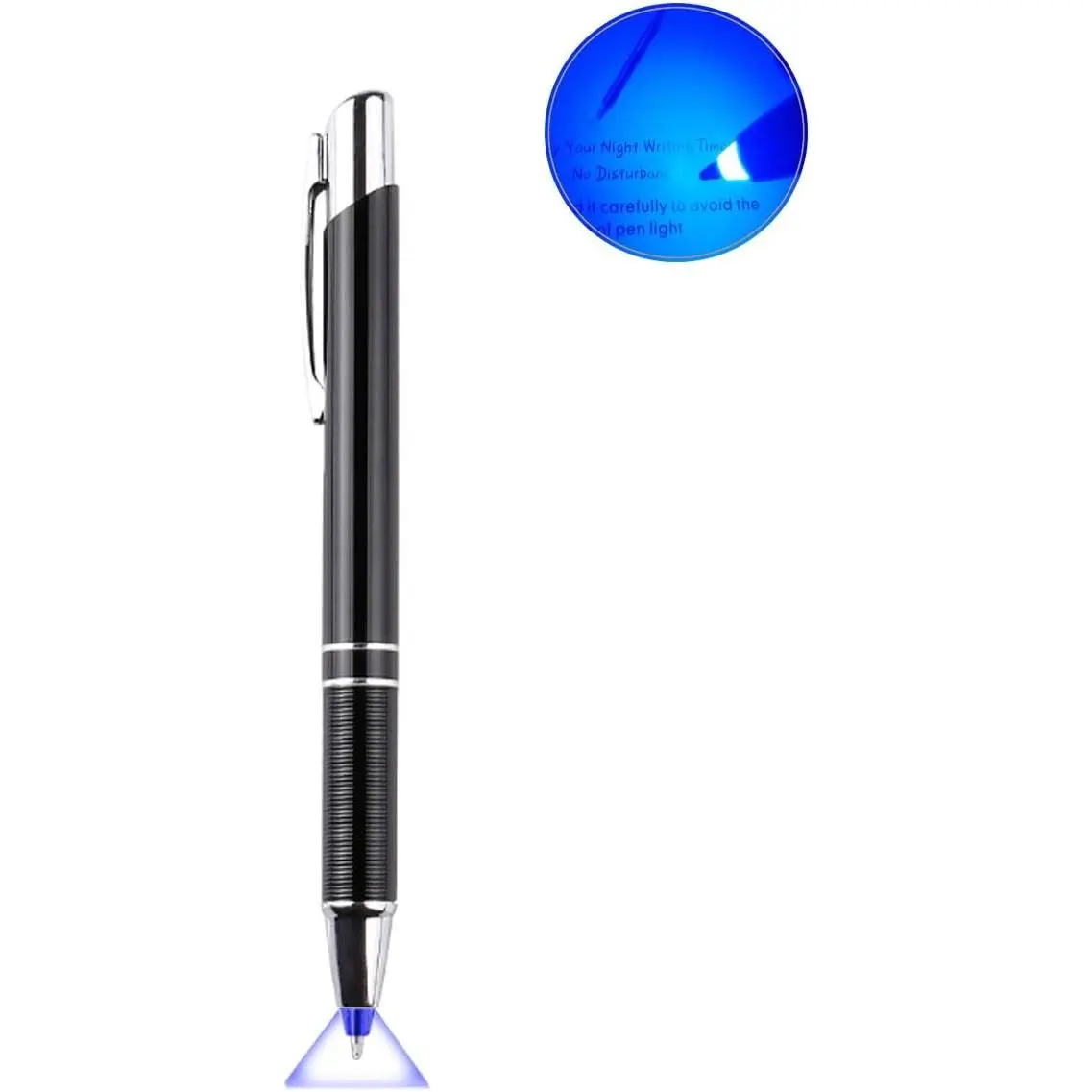 Lighted Tip Pen- LED Penlight Light Up Pen Light Ballpoint Pen with Light for Writing in the Dark- 1 Pack -Blue Light