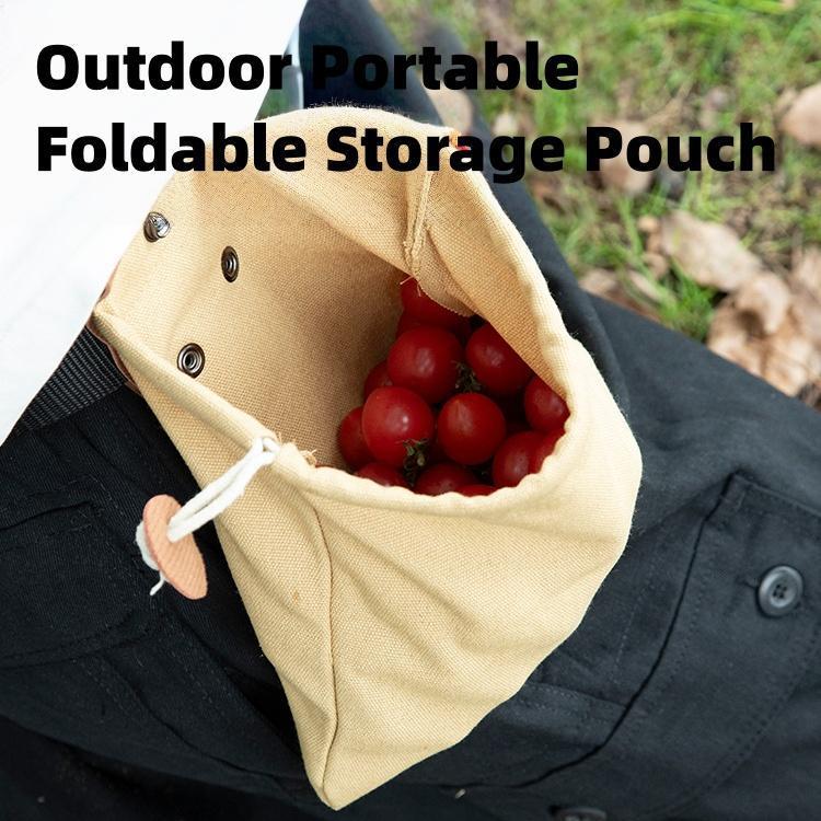 1pc Outdoor Foraging Bag Travel Foraging Bag Waterproof Waxed Canvas Foraging Pouch with Faux Leather Belt for Outdoor Activitie