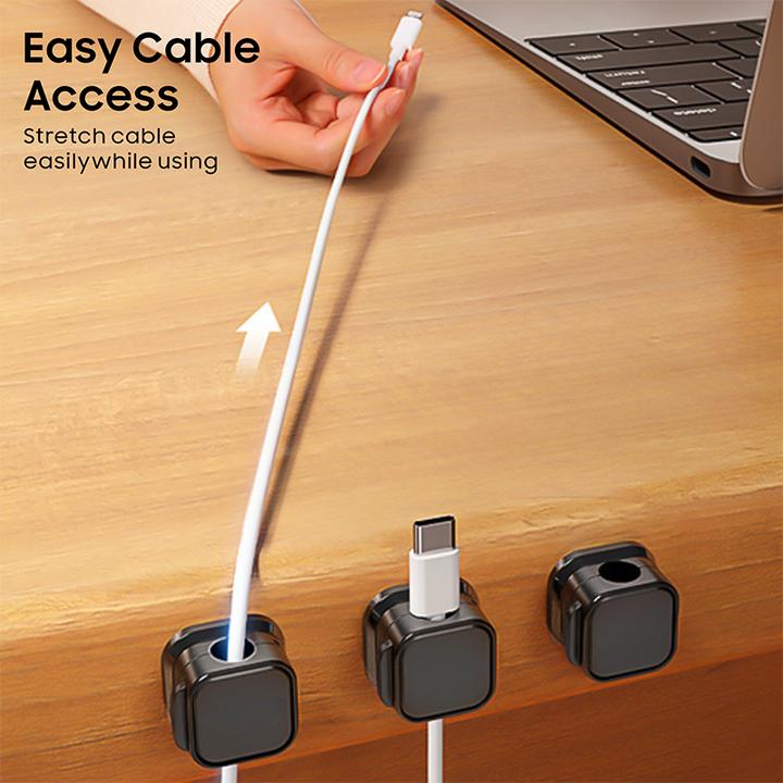 6 Pack Magnetic Cable Clips Cord Holder| Adhesive Wire Keeper| Organizer for Home, Office, Phone, Car & Wall Cable Management
