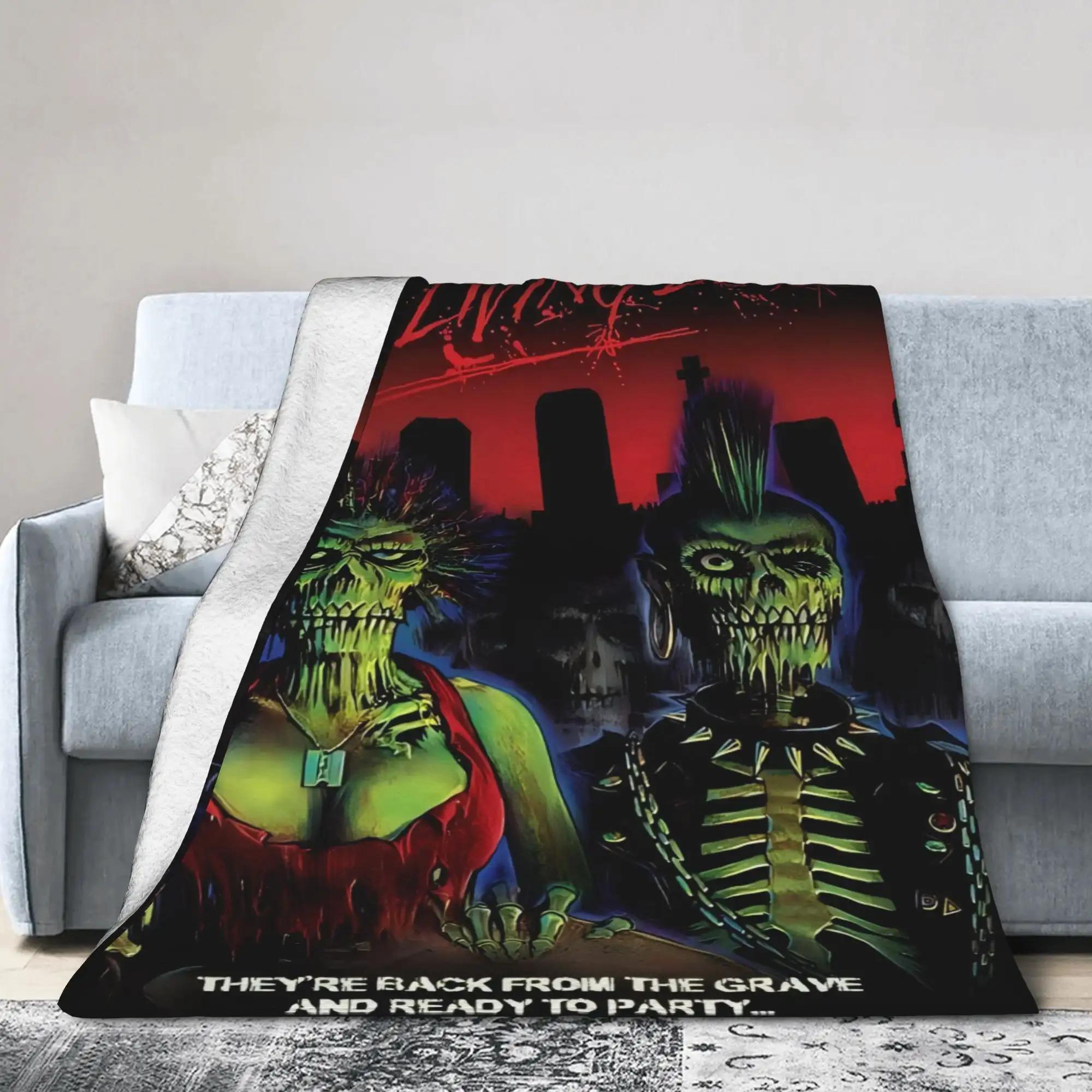 Night of the Living Dead themed printed flannel blanket, suitable for bed, sofa or travel, a Christmas gift for family or friends, snack blanket plush thin quilt holiday gift intense nacho print flannel blanket