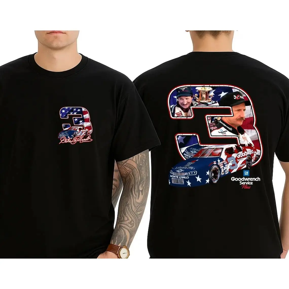 Women's Dale Earnhardt 03 America Car Vintage Top - Stylish Soft Casual Short-Sleeve T-Shirt, NASCAR Hoodie, NASCAR Sweatshirt, Shortsleeve, Cotton, Round Neck, Tee