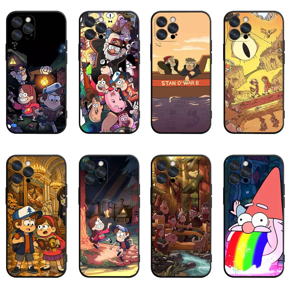 Gravity Falls Themed Soft Silicone Phone Case - Anti-Fingerprint Protective Cover with Cartoon Art for Cartoon Fans, iPhone/Galaxy & Multi-Model Smartphones