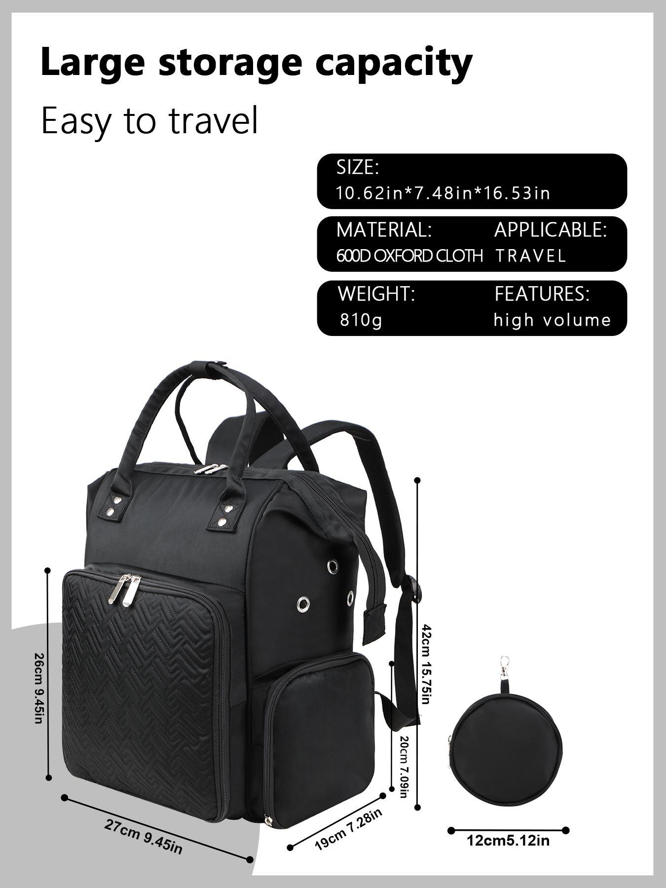 Knitting Tool Storage Bag, Portable Large Capacity Travel Organizers, Outdoor Travel Bag with External USB