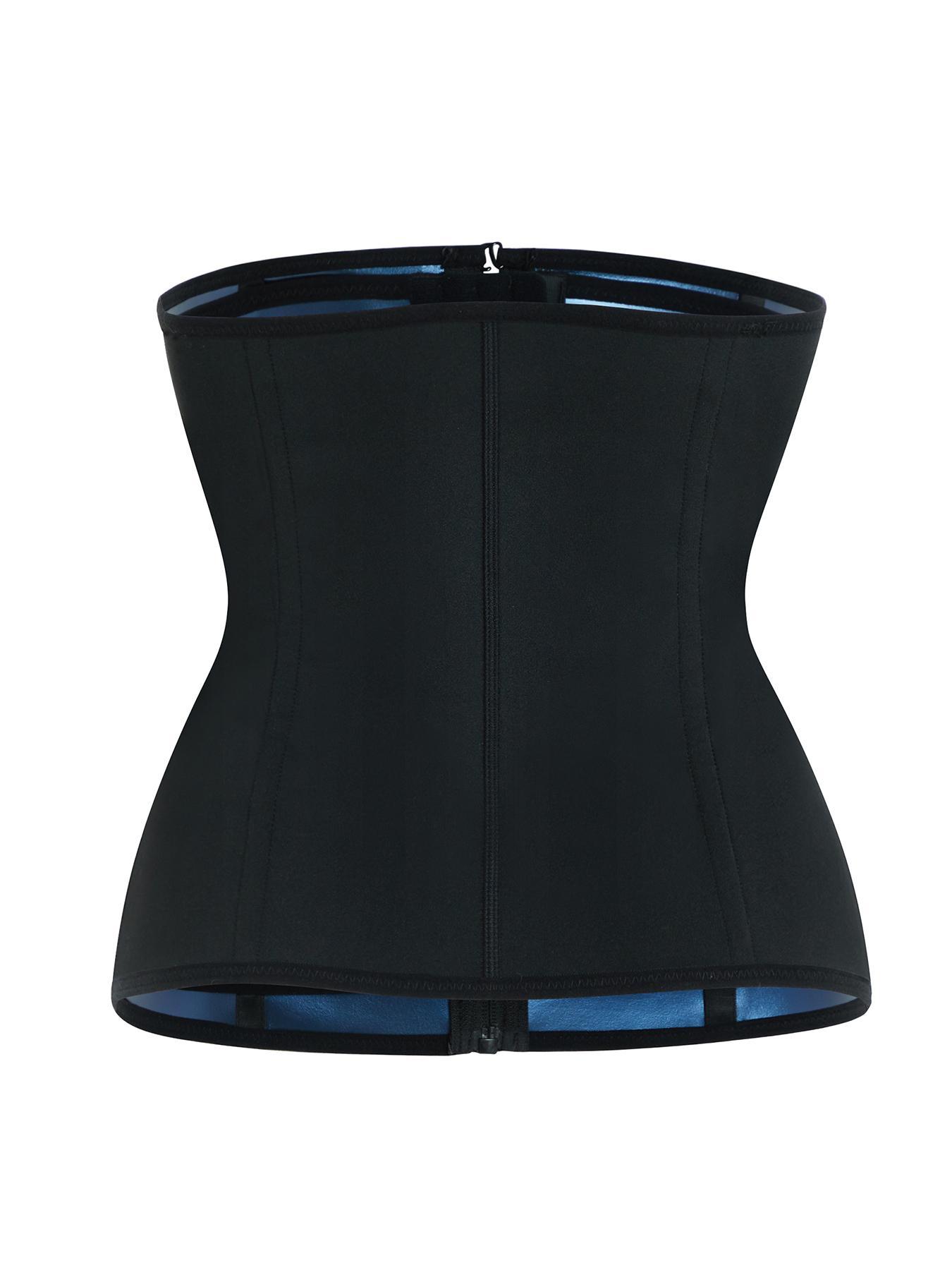 [Plus Size] Solid Color Zipper Front Waist Trainer, Waist Cincher Shaper, Tummy Control Shaper, Women's Shapewear for Daily Wear, Flat Belly Shaper