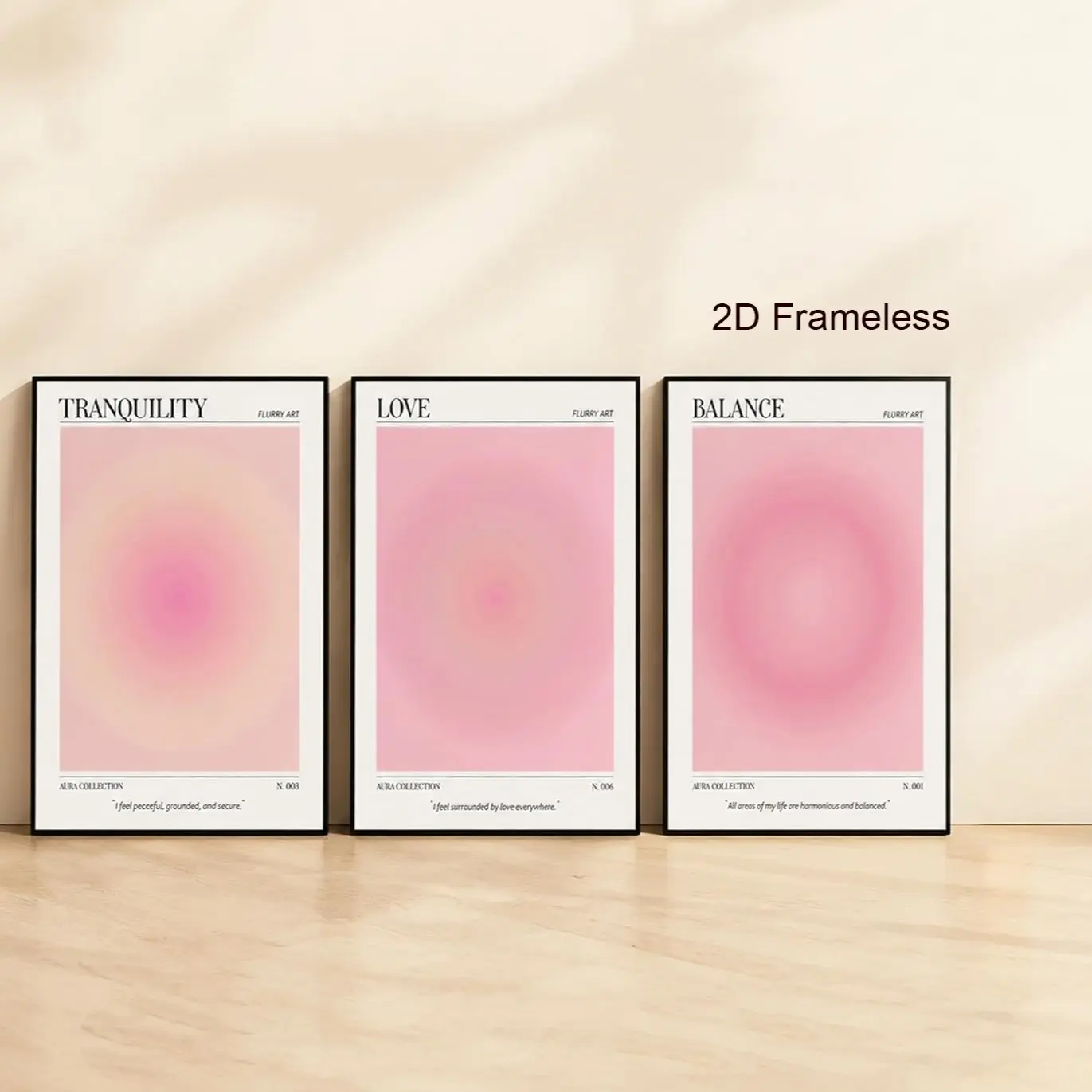 3-piece set  Pink Halo Series Gradient Canvas Wall Art  Uplifting Minimalism  Wall Decor  Stylish Aesthetic Posters  Art Prints  Suitable for bedrooms, living rooms, and girls' rooms  Home Decor  Frameless 2D posters.