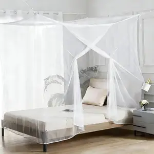 Canopy Bed Curtains 4 Corners Mosquito Net Mosquiteros para Camas Bed Canopies Netting Bed Drapes Rectangular Mosquito Mesh for Patio Gothic Outdoor Travel  Decor(L75 X W35 X H63,1 Opening, White)