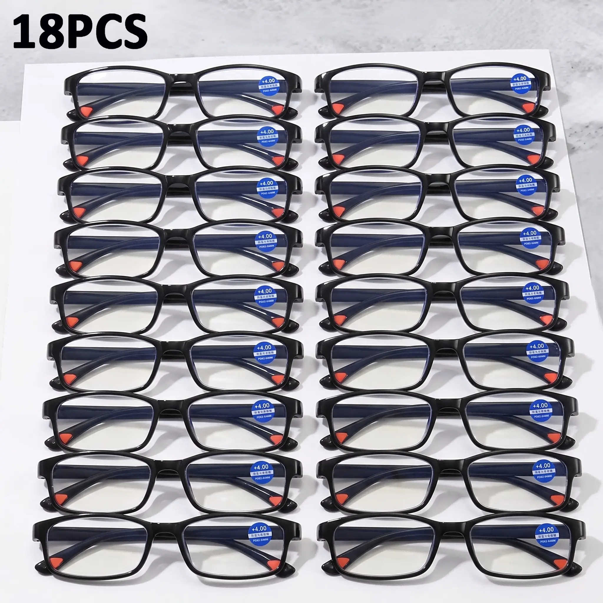 High-Value 18 Pairs Reading Glasses, Reading Eyeglasses, Unisex Durable Lightweight Frames, Ideal for Home Office Use, Versatile Multi-Scene Application