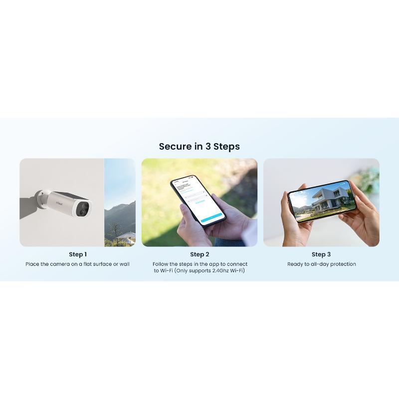 Solar Camera Outdoor Wireless, 2K WiFi Battery Powered Cameras System for Home Security with Embedded Panel, AI Motion Detection, Smart Spotlight & Alarm, Color Night Vision,No Hub Needed