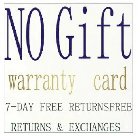 No Gift Included, Warranty Card Provided