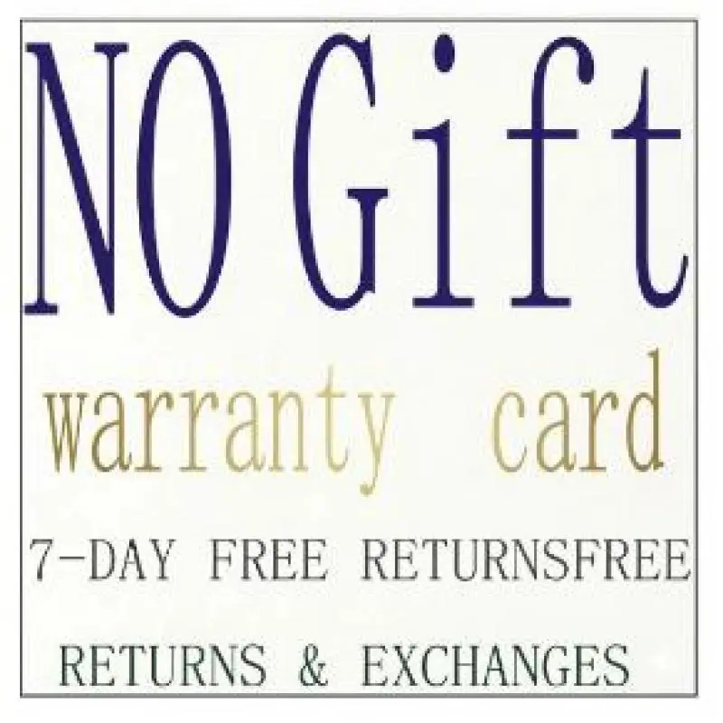No Gift Included, Warranty Card Provided