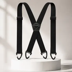 X Back Hidden Suspenders for Men and Women Under Clothes 1.5 Inch Adjustable Heavy Duty Work Suspenders
