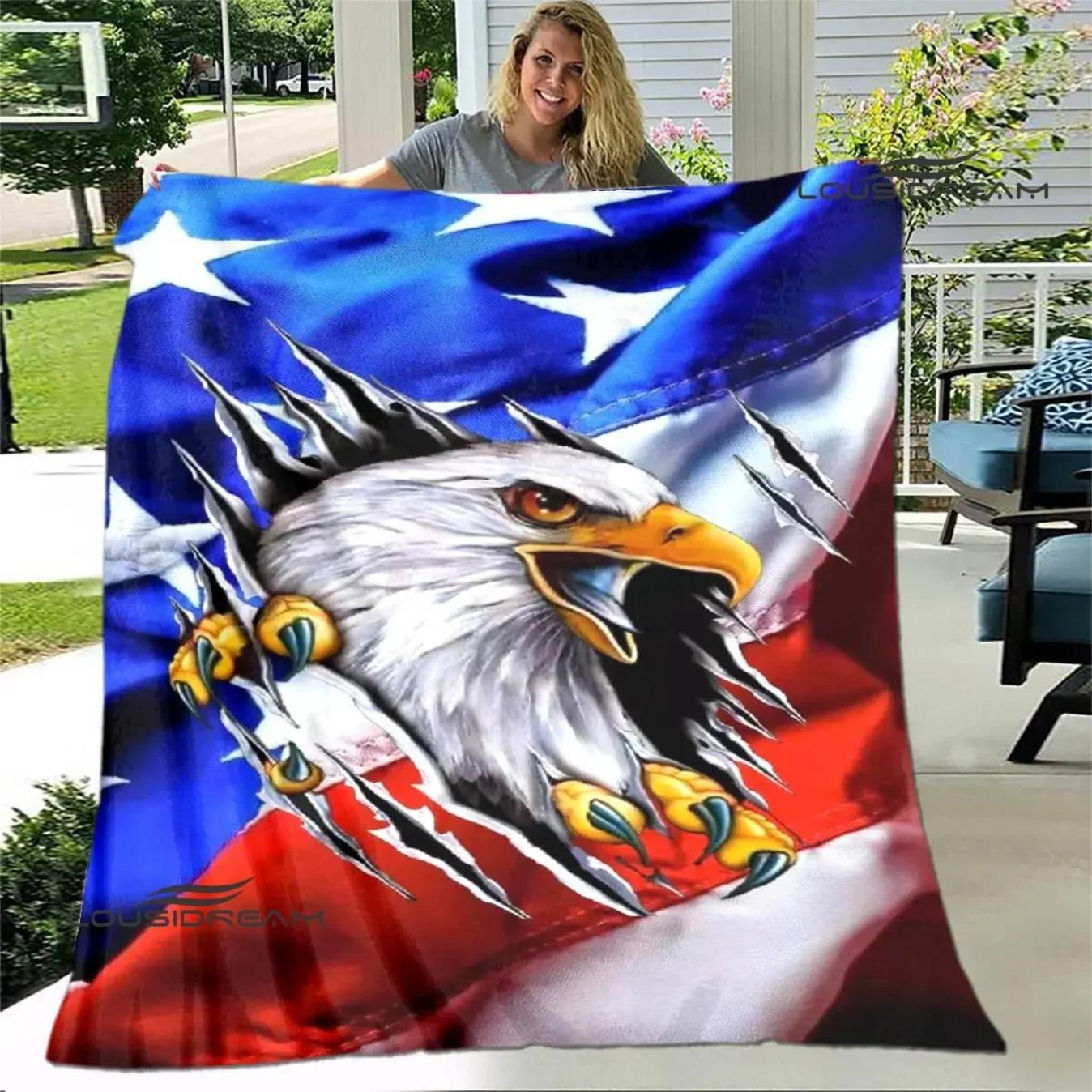 3D Eagle Print Flannel Blanket Ultra Soft Cozy Throw for Bed Sofa Couch | Warm Lightweight Picnic Travel Blanket Unique Birthday Gift