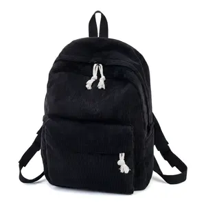 Kawaii Corduroy Backpack for Women, Vintage Soft Plush Fleece Rucksack, Spacious Aesthetic Daypack for School & Travel, Backpacks For School