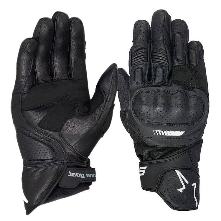 A Stars SP5 Summer Motorcycle Riding Gloves Premium Leather Touchscreen Racing Gloves Anti Slip Abrasion Resistant for Street Bike Enthusiasts