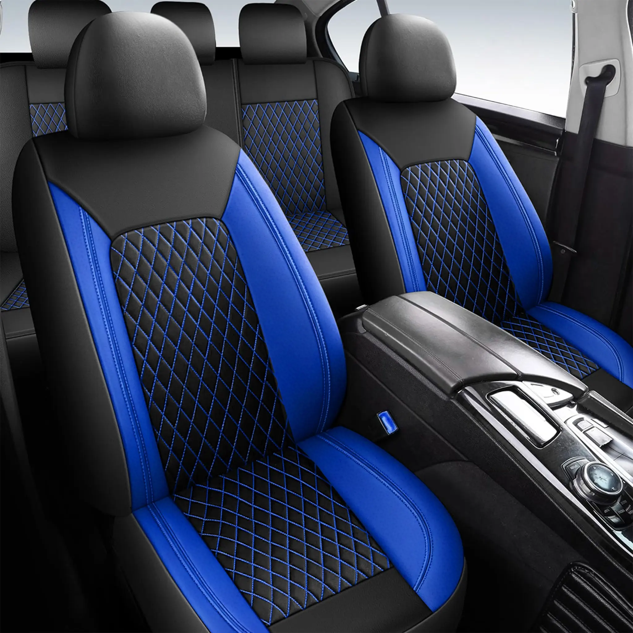 4/9 Piece Comfortable PU Leather Car Seat Covers, Breathable Summer, Easy Installation and Cleaning, Universal Fit, All-Year-Use Cushion Sets