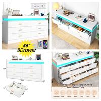 White-0614-6 Drawer-59"W