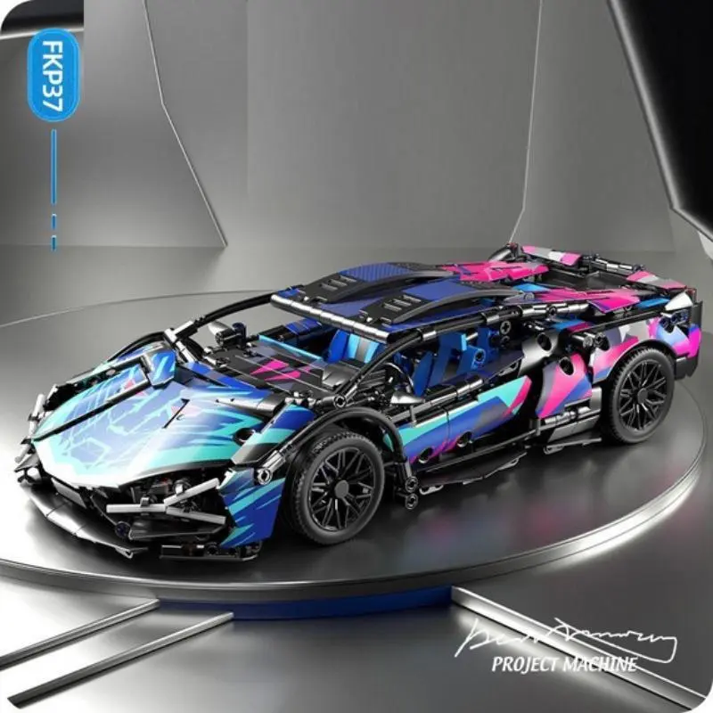 Building Block Set of 3D Supercar Model, Collectible Toy for Car Enthusiasts Suitable for Boys, Kids & Teens Aged 6-12 Made of Eco-Friendly ABS Plastic, Miniature Scene Building Toy Ideal Birthday Gift | Summer Special Offer 2026