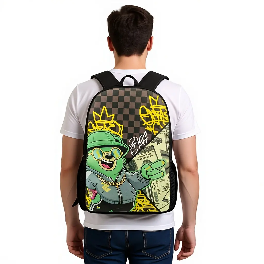 Stylish, unisex backpack featuring a lightweight, high-capacity design, adjustable straps, and side pockets; ideal for school or commuting—a back-to-school essential that also serves as a laptop bag.